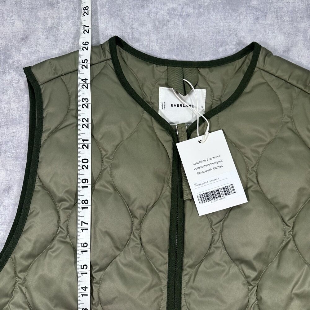 Brand New Renew Quilted Vest Green Women's Small Oversize Full Zip NWT - Picture 6 of 7